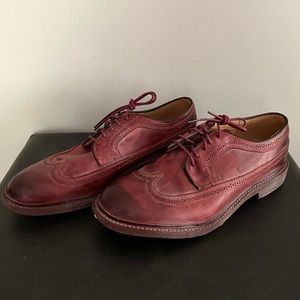 Men’s Frye James Wingtip Oxford Dress Shoes, Red/Brown 10.5D